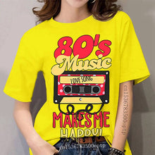 Load image into Gallery viewer, Customize Latest 80s Music makes me happy t-shirt boy girl Clothes Trend women&#39;s t-shirts round Neck Short-Sleeve trendy
