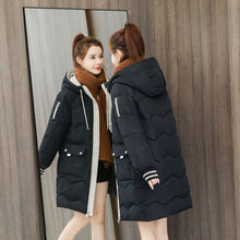 Load image into Gallery viewer, 2021 latest winter cotton padded clothes women&#39;s middle and long down bread jacket Korean students loose trend cotton padded
