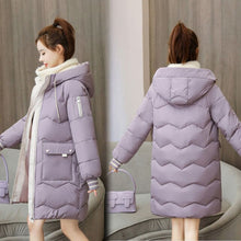 Load image into Gallery viewer, 2021 latest winter cotton padded clothes women&#39;s middle and long down bread jacket Korean students loose trend cotton padded

