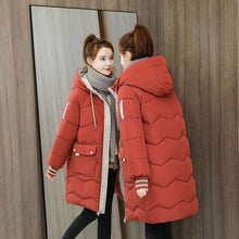 Load image into Gallery viewer, 2021 latest winter cotton padded clothes women&#39;s middle and long down bread jacket Korean students loose trend cotton padded
