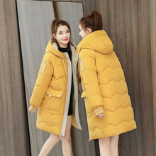 Load image into Gallery viewer, 2021 latest winter cotton padded clothes women&#39;s middle and long down bread jacket Korean students loose trend cotton padded
