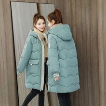 Load image into Gallery viewer, 2021 latest winter cotton padded clothes women&#39;s middle and long down bread jacket Korean students loose trend cotton padded
